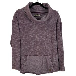Burton Ellmore Cowl Neck Pocket Pullover Cotton Sweater Large Heathered Purple